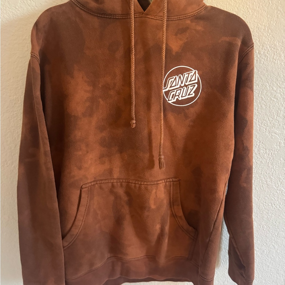Santa Cruz Skateboards Brown and White Crew Neck Sweater